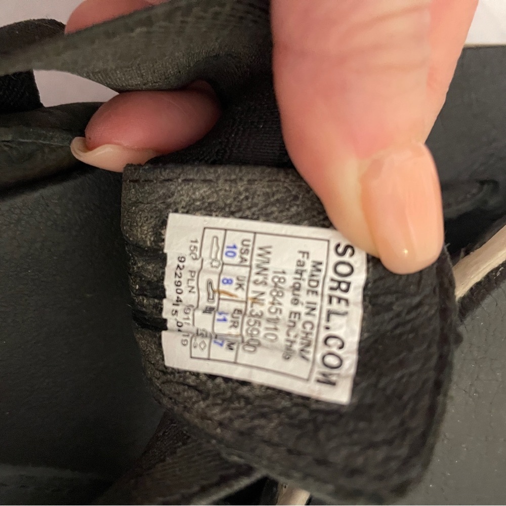 Sorel Size 10 Out N About Black Leather Slingback Thong Sandals NL 3259-010 shoe - Picture 11 of 13